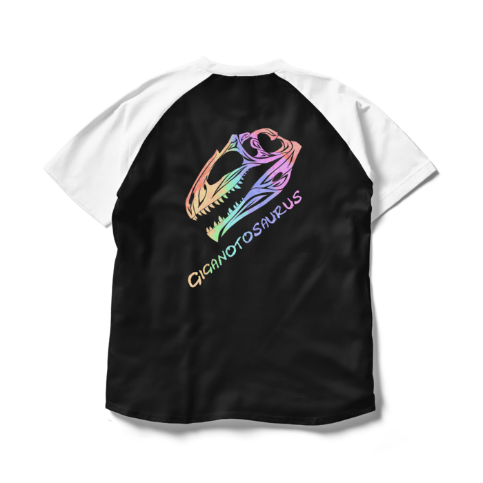 ラグランTシャツ - L - ブラック×ホワイト