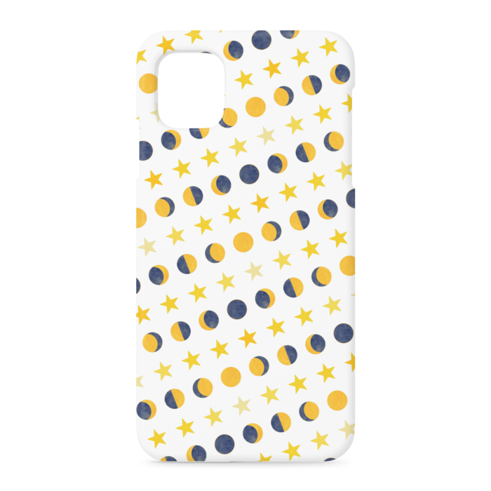 iPhoneケース・月と星・白:iPhone 11 - 側面あり