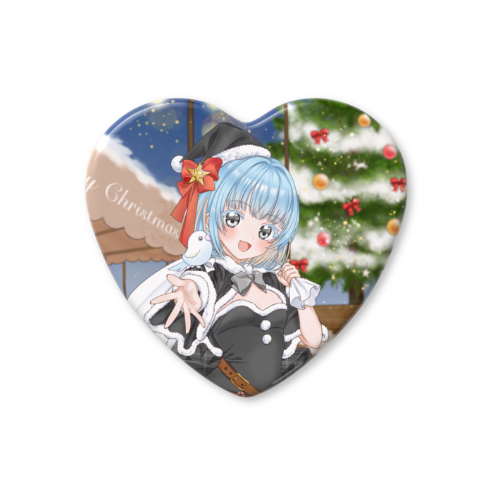 ハート缶バッジ - 57 × 52.5mm