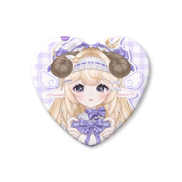 ハート缶バッジ - 57 × 52.5mm