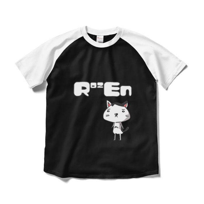 ラグランTシャツ - M - ブラック×ホワイト(黒白)