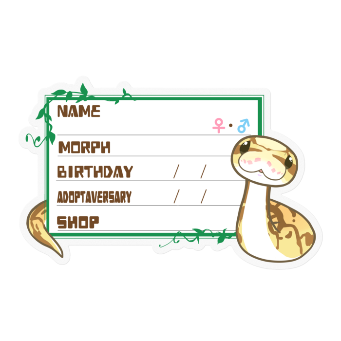 【🐍お名前ステッカー】ボールパイソン(クイーンビーミニ) ‐ ツタ(英語)