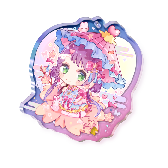 オーロラアクリルキーホルダー - 50 × 50mm