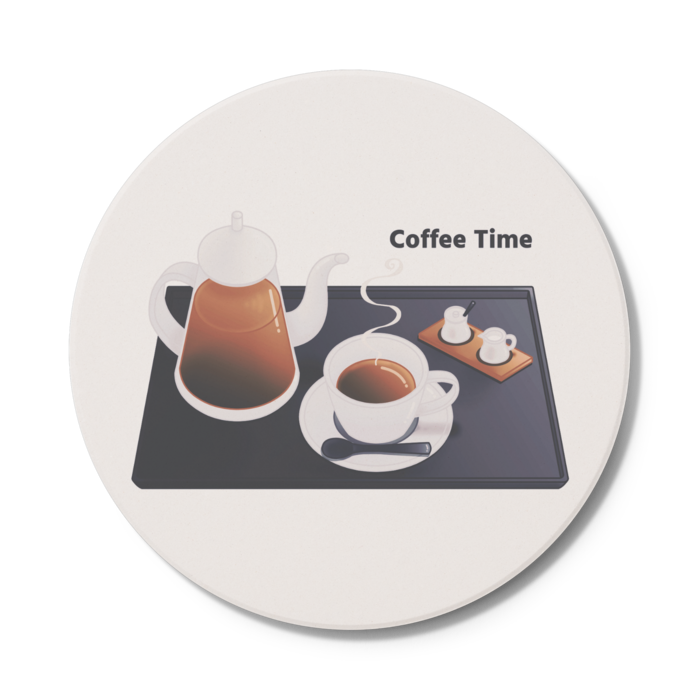 コースター　円形　白色