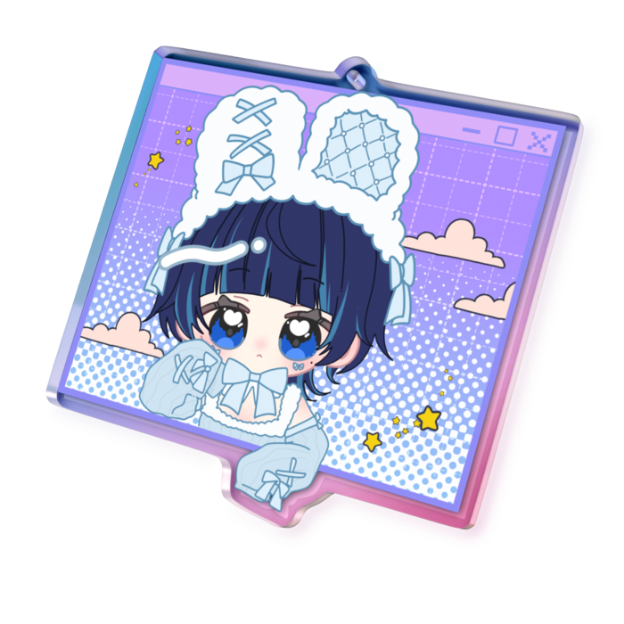 オーロラアクリルキーホルダー - 70 × 70mm