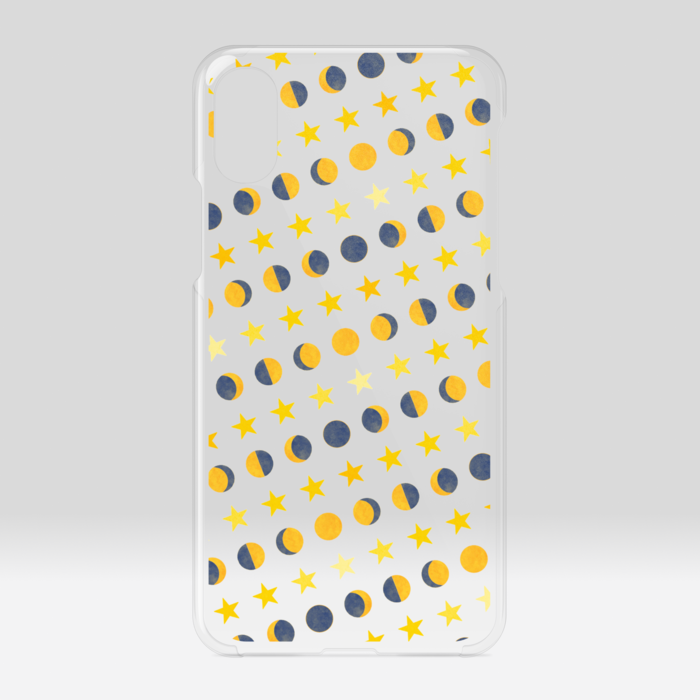 クリアiPhoneケース・月と星:iPhone X / XS