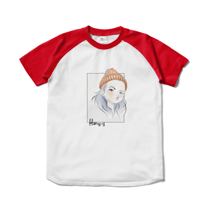 ラグランTシャツ - S - ホワイト×レッド