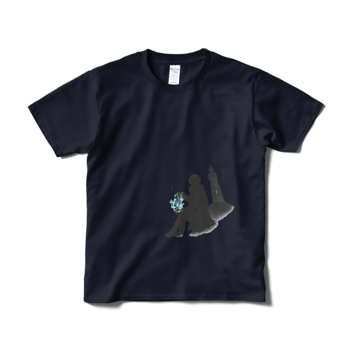 青お静かにTシャツ（短納期） - S - ネイビー