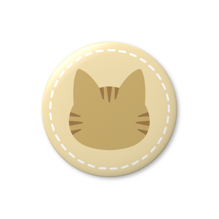 シンプルにゃんこの缶バッジ【茶トラ・ 32mm】