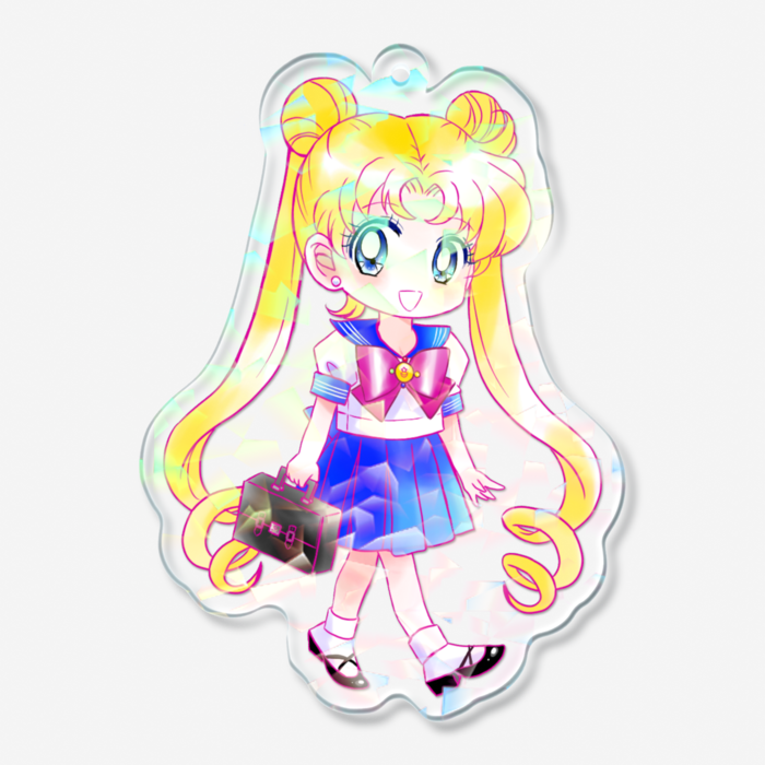 ホログラムアクリルキーホルダー - 70 × 70mm(うさぎ制服)