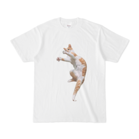 どりゃぁ 伸びる左足 猫tシャツ 猫と柚子 Booth