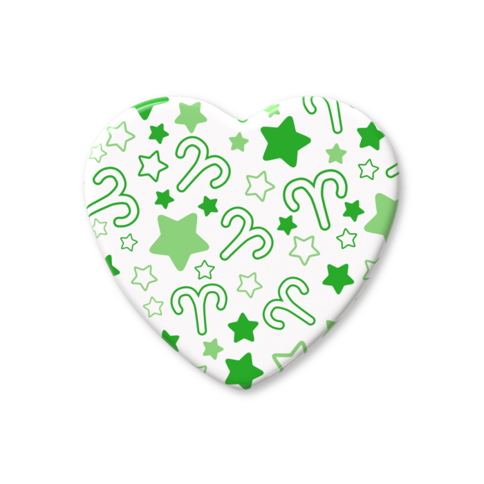 ハート缶バッジ - 57 × 52.5mm