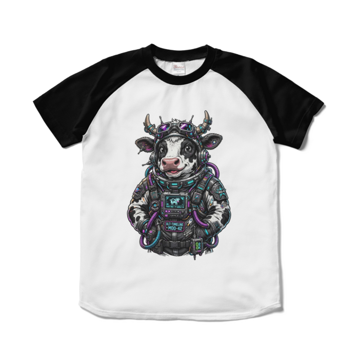 ラグランTシャツ - S - ホワイト×ブラック