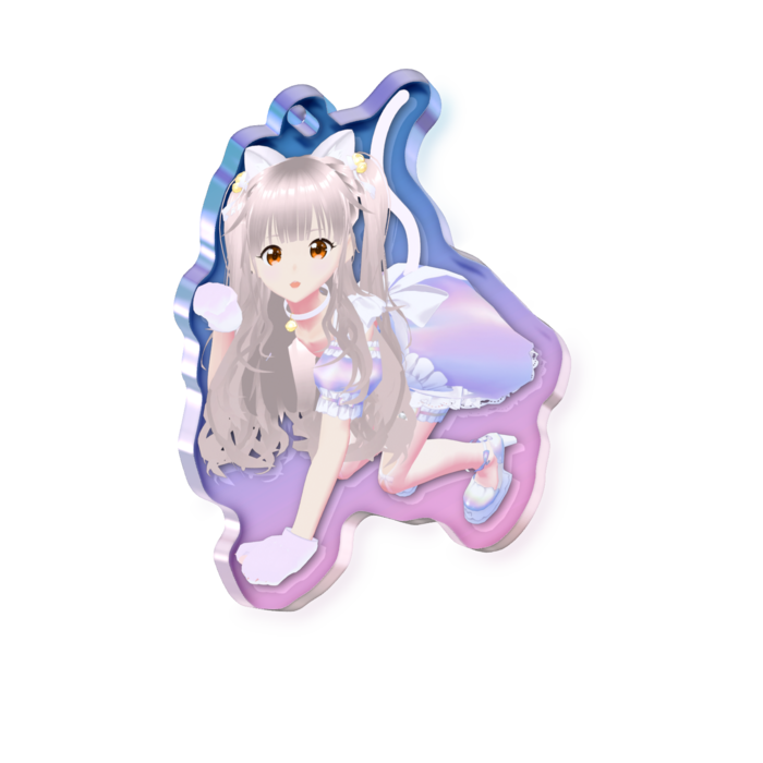 オーロラアクリルキーホルダー - 50 × 50mm