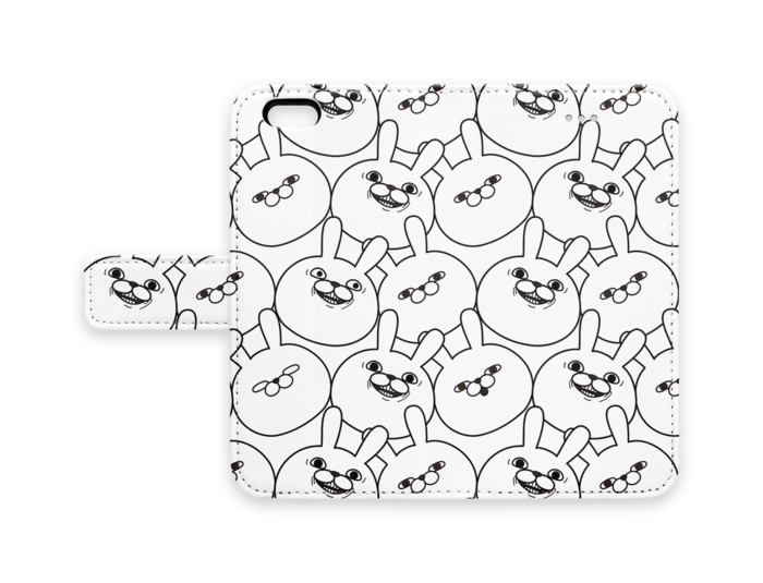 うさぎ100%手帳型iPhoneケース - iPhone6