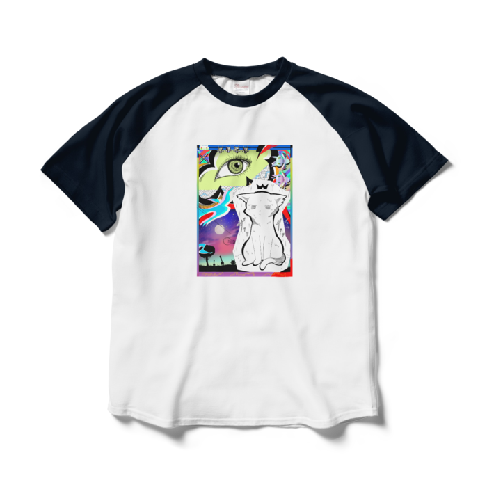 ラグランTシャツ - L - ホワイト×ネイビー