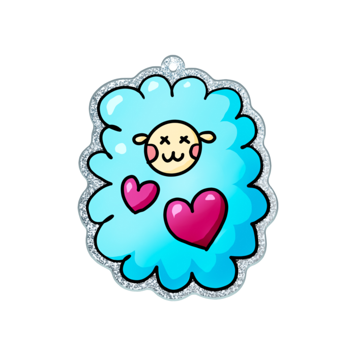 ラメアクリルキーホルダー - 70 × 70mm