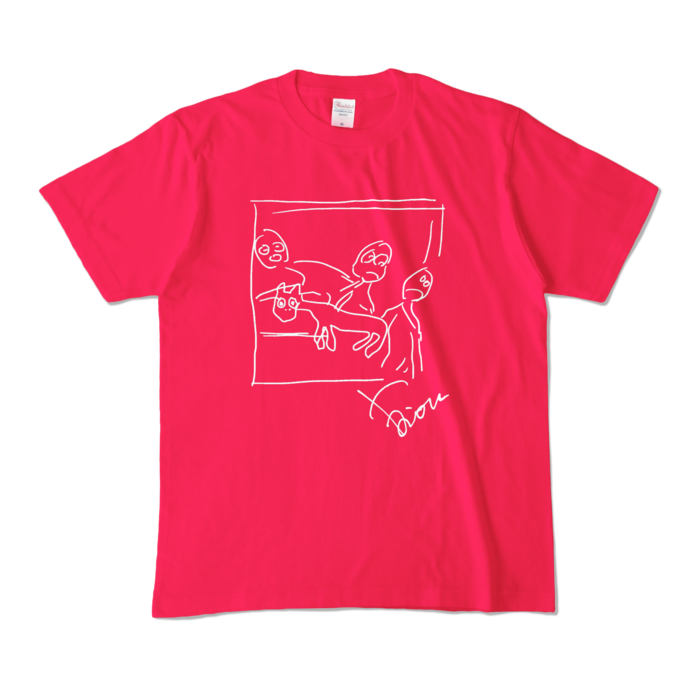 ゲ◯ニカカラーTシャツ - M - ホットピンク