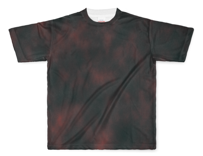 ムラ染風Tシャツ - L - レッド