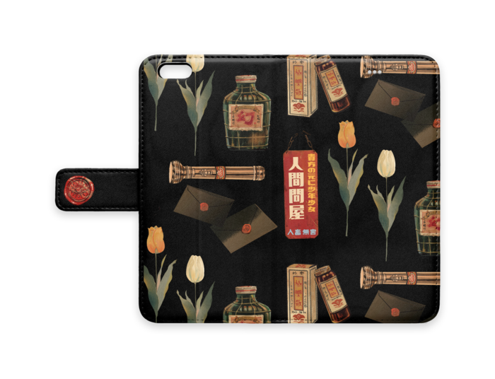 【黒】手帳型iPhoneケース - iPhone 6 Plus / 6s Plus - ストラップ穴 なし