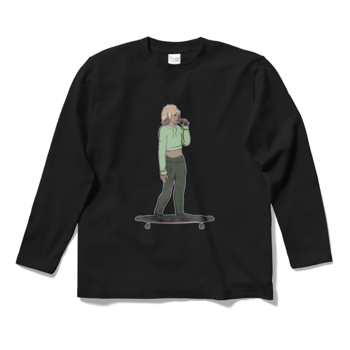 ロングスリーブTシャツ - S - ブラック　背景なし