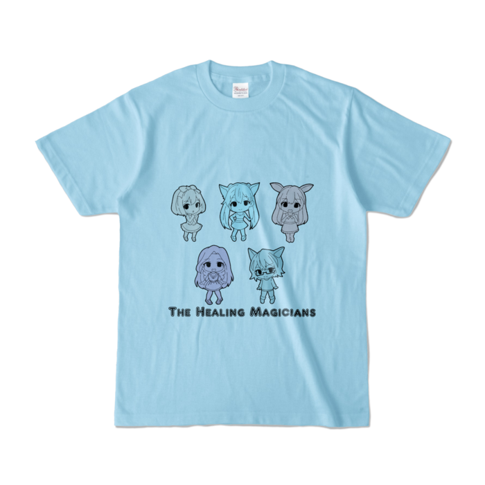 カラーTシャツ - S - ライトブルー/カラー柄