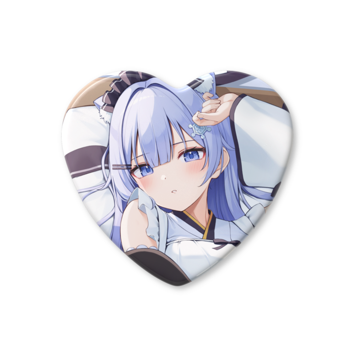 ハート缶バッジ - 57 × 52.5mm