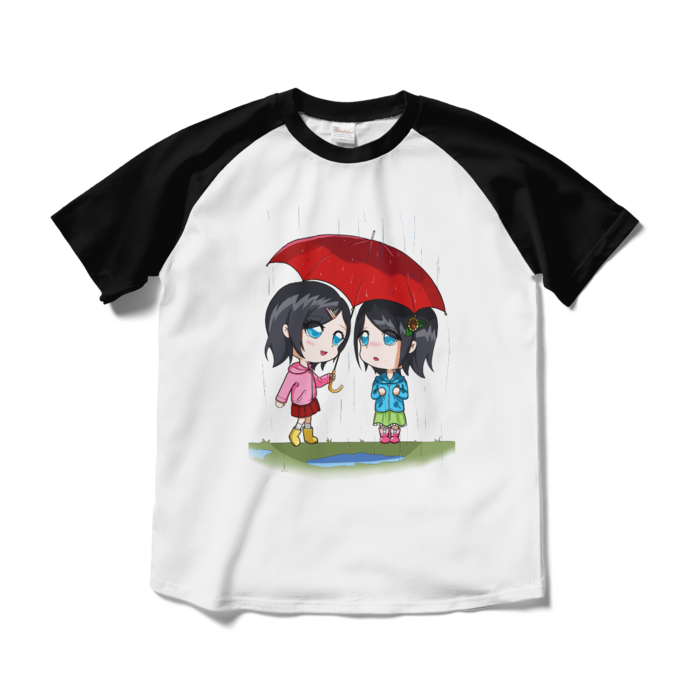 ラグランTシャツ - M - ホワイト×ブラック