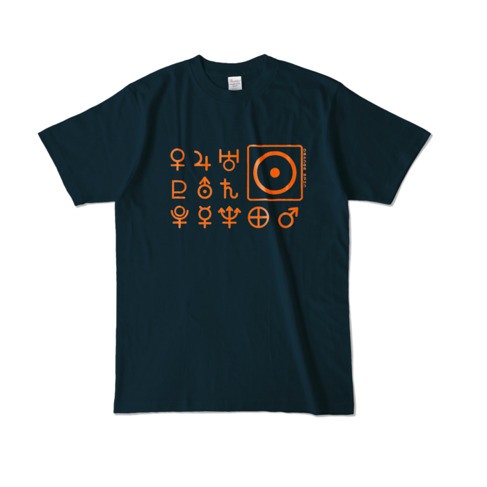 惑星盛り合わせtシャツ紺色 Orange Spin B支店 Booth