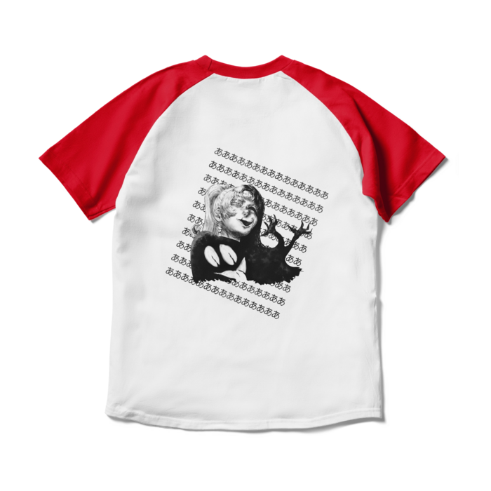 ラグランTシャツ - M - ホワイト×レッド