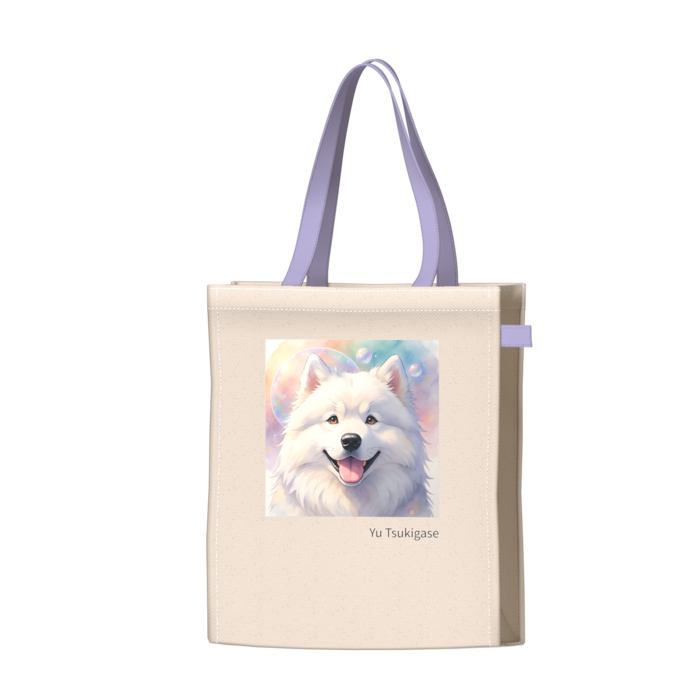 ツートンカラーバッグ - パープル - W34 × H41 × D14cm