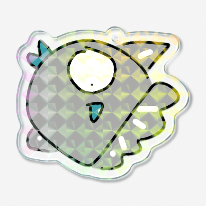 【10】マンボウ(◉↘)・ホログラムアクリルキーホルダー - 50 × 50mm