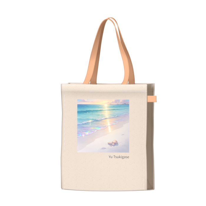 ツートンカラーバッグ - オレンジ - W34 × H41 × D14cm