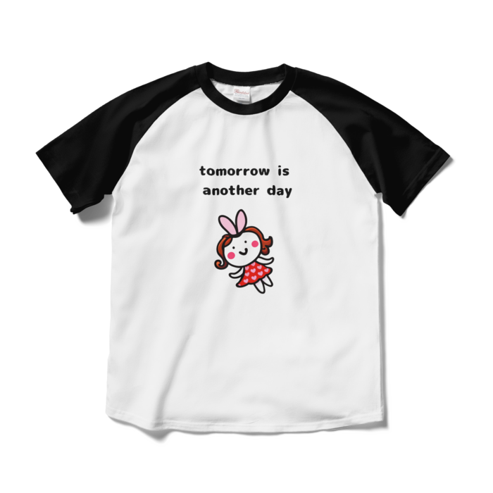 ラグランTシャツ - M - ホワイト×ブラック