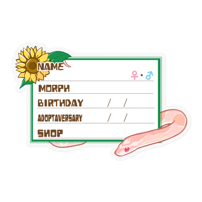 【🐍お名前ステッカー】コーンスネーク(サーモンスノー) - ひまわり(英語)