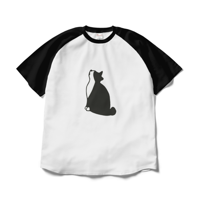 ラグランTシャツ - XL - ホワイト×ブラック