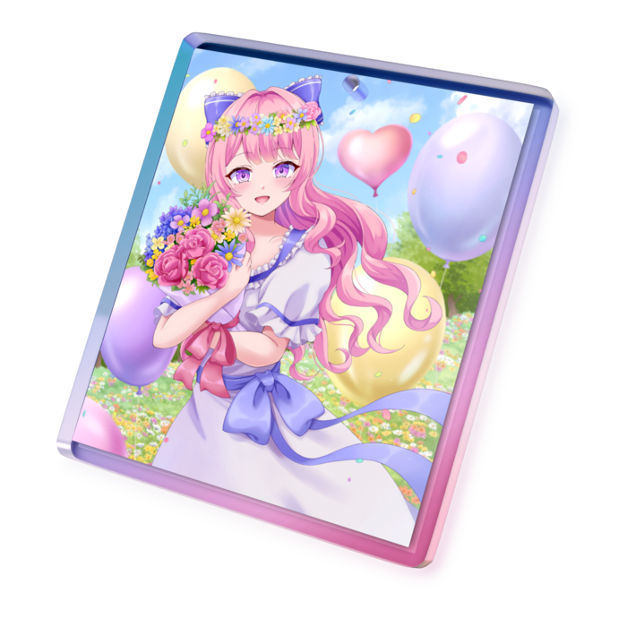 オーロラアクリルキーホルダー - 50 × 50mm