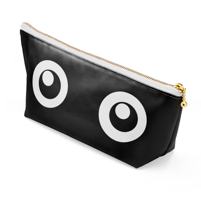 めだまポーチ（黒） - 長さ21.5cm / 高さ10cm - ホワイト