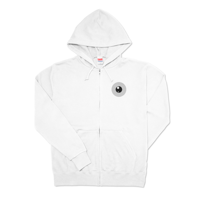 めだまジップパーカー - L - ホワイト