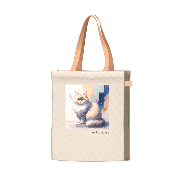 ツートンカラーバッグ - オレンジ - W34 × H41 × D14cm