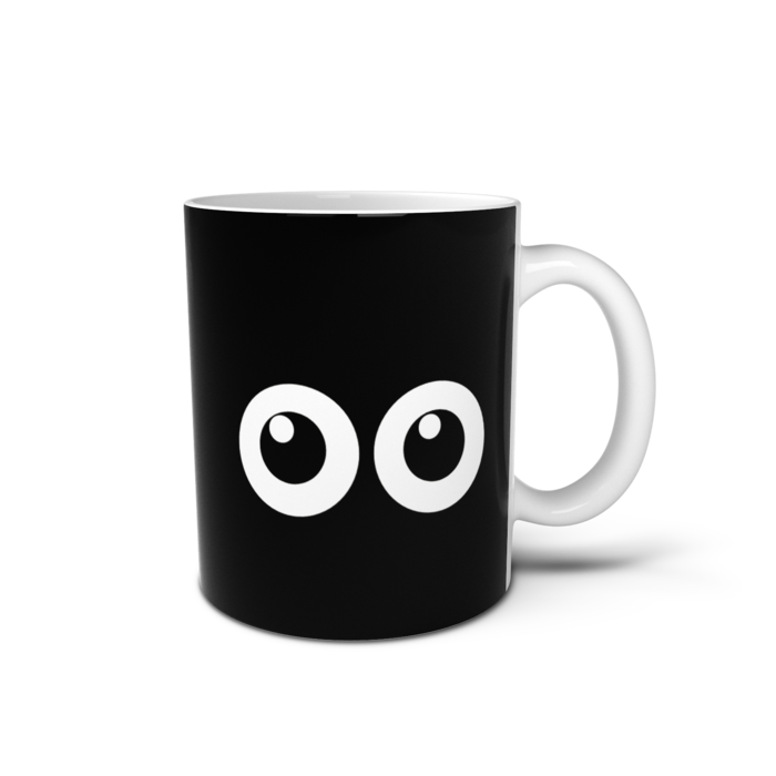 めだマグカップ(二つ目＋ブラック) - 直径 8 cm / 高さ 9.5 cm