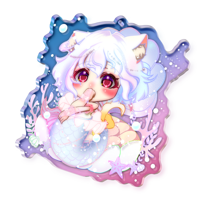 オーロラアクリルキーホルダー - 70 × 70mm