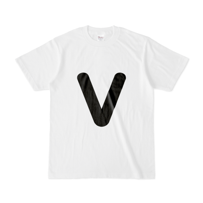 「V」(大文字)Tシャツ - S - 白