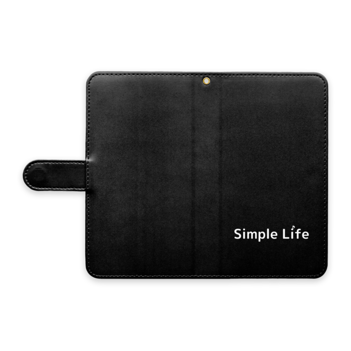 手帳型Androidケース♪　ストラップ穴あり　黒色　L（大）