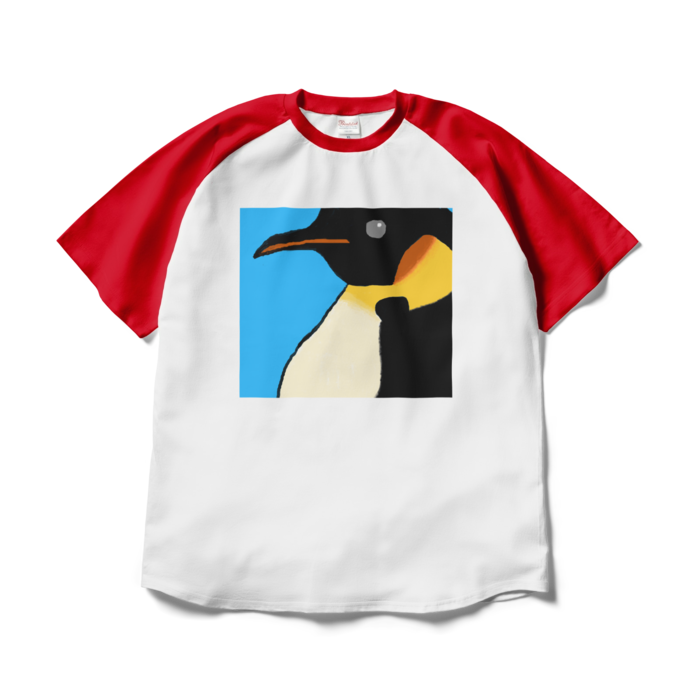 ラグランTシャツ - XL - ホワイト×レッド