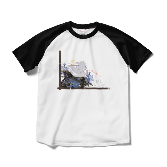 ラグランTシャツ - M - ホワイト×ブラック(1)