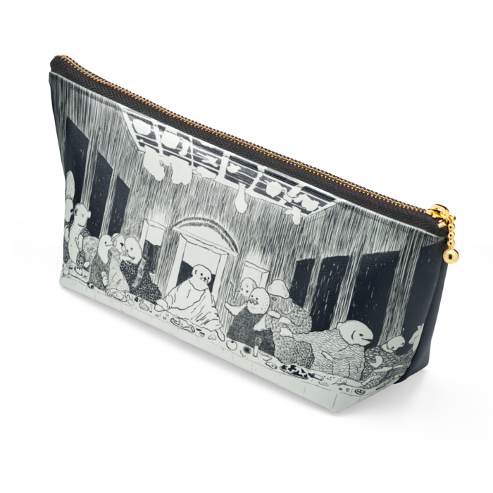 ポーチ - 長さ21.5cm / 高さ10cm - ブラック