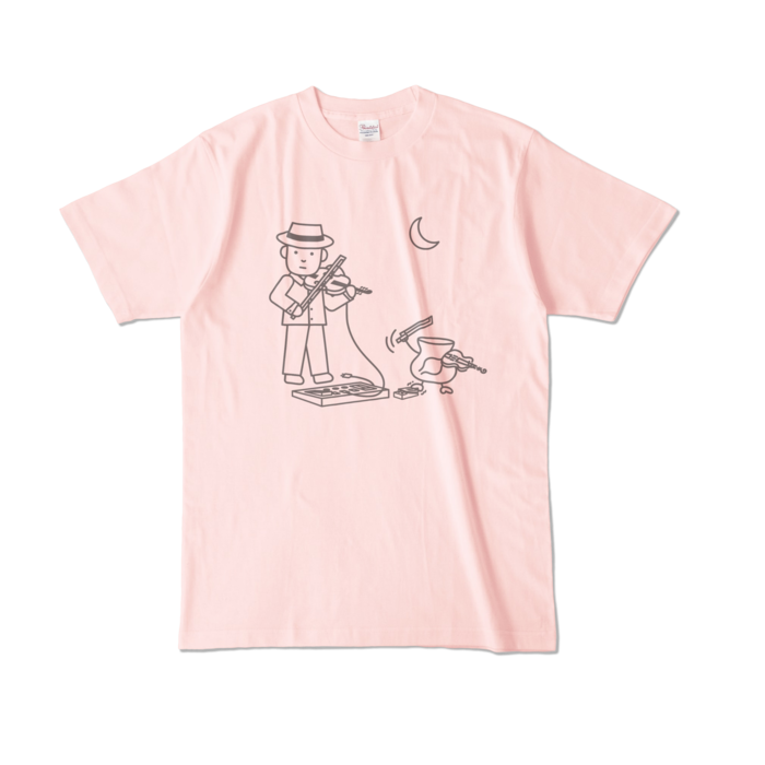 Tシャツ - L - ライトピンク (淡色)-キャラ大