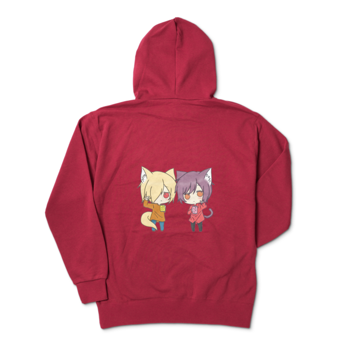 ジップパーカー - XL - バーガンディ