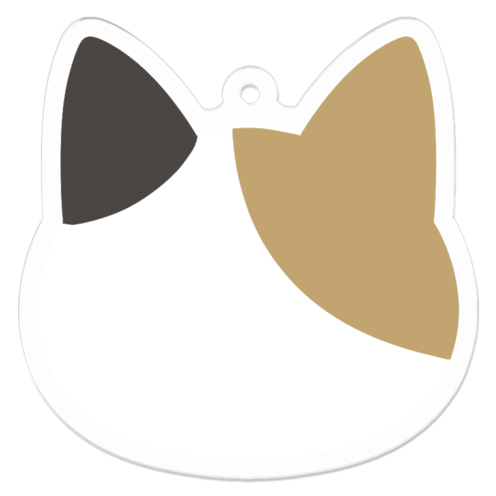 シンプルにゃんこのアクリルキーホルダー【ミケ】